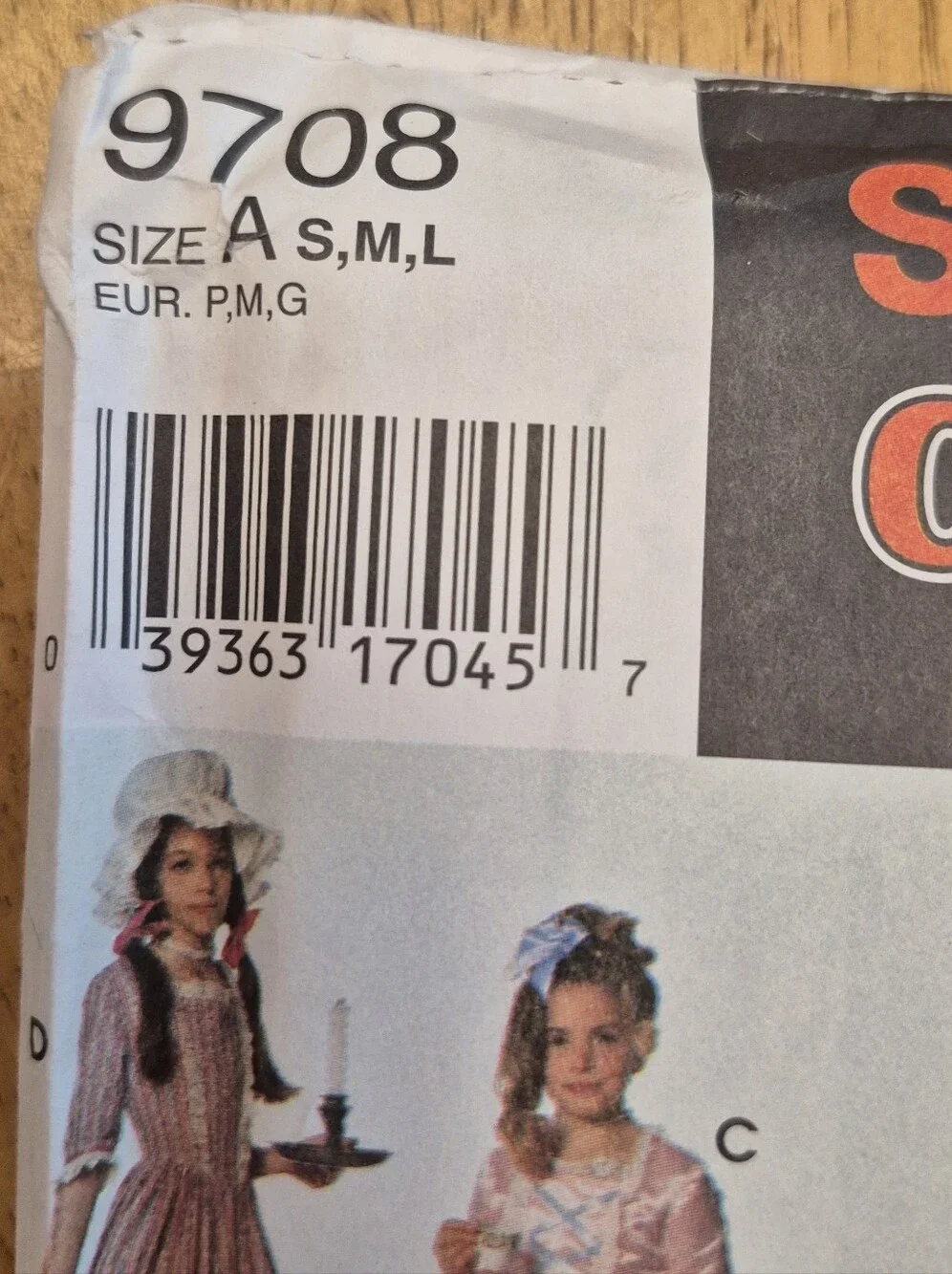 Simplicity 9708 Kids Colonial Costume Sewing Pattern UNCUT Pioneer Apron Pilgrim